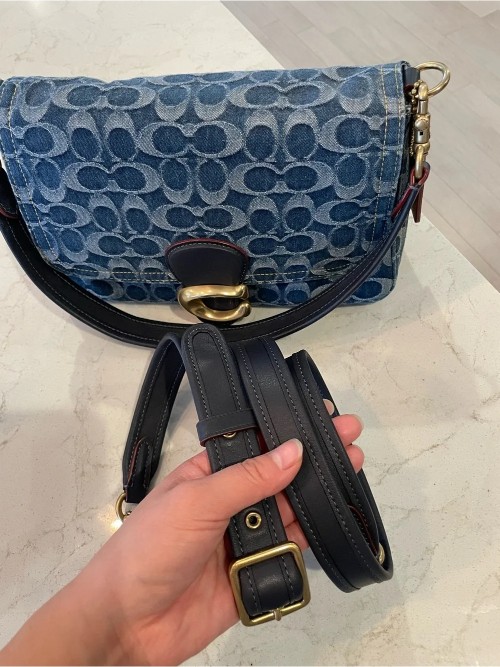 Coach Soft Tabby Signature Denim Shoulder Bag
